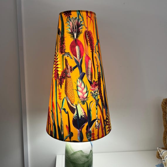 Extra Tall Lampshade, Handmade Fabric Lamp Shade, Conical Floor Lamp Shade, Tall Table Lamp Shade, Statement Lighting, UK Made
