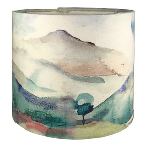 Mountain Scene Handmade Lampshade, Table Lampshade, Ceiling Pendant, Country Lampshade, Handmade Lamp Shade, Lampshades