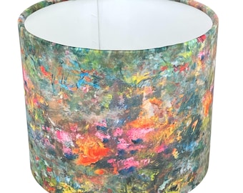 Pantalla de tambor hecha a mano Renoir Pantallas de lámparas hechas a mano, Lámpara de noche, Pantalla de lámpara de techo, Pantalla de lámpara hecha a mano, Lámpara de mesa