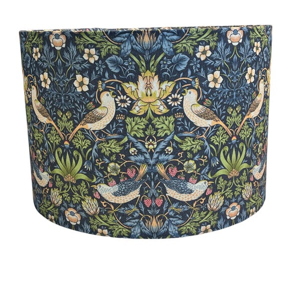 William Morris Lampshade Strawberry Thief, Handmade Lampshade, Table Lampshade, Ceiling Pendant, Country Lampshade, Handmade Lamp Shade