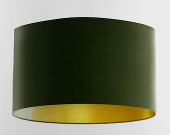 Forest Green Velvet Lampshade with Brushed Gold Lining, Handmade Lampshades, Table Lampshades, Handmade Lamp Shade