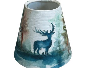 Wilderness Candle Clip Lampshade, Handmade Lampshades, Handmade Lamp Shade, Clip On Lampshade
