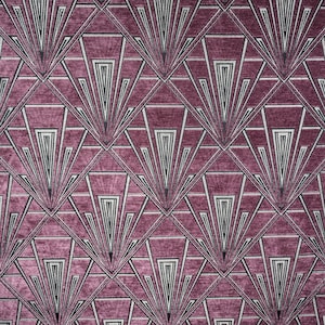 Gatsby Mackintosh by Fibre Naturelle, Curtain Fabric, Craft Fabric, Upholstery Fabric, Velvet Fabric, Purple Fabric, Chenille Fabric