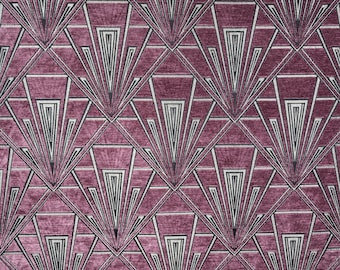 Gatsby Mackintosh by Fibre Naturelle, Curtain Fabric, Craft Fabric, Upholstery Fabric, Velvet Fabric, Purple Fabric, Chenille Fabric