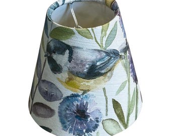 Morning Chorus Candle Clip Handmade Lampshade, Chandelier Lampshades, Clip On Lampshade