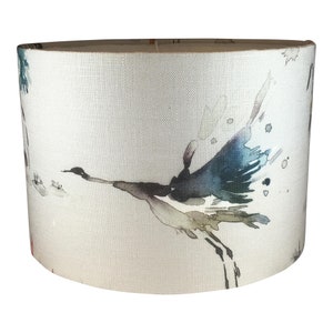 Voyage Bird Lampshade, Handmade Lampshades, Table Lampshades, Ceiling Lamp shades, Grey Lampshade, Nursery Lampshade, Handmade Lamp Shade