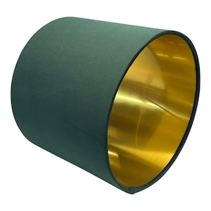 Forest Green Velvet Lampshade with Brushed Gold Lining, Handmade Lampshades, Table Lampshades, Handmade Lamp Shade