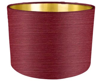 Rosso Fabric Lampshade, Brushed Gold, Handmade Lampshades, Table Lampshades, Ceiling Lamp shades, Red Lampshade, Handmade Lamp Shade