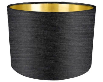 Black Fabric Lampshade, Brushed Gold, Handmade Lampshades, Table Lampshades, Ceiling Lamp shades, Black Lampshade, Handmade Lamp Shade