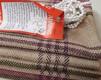 Persianas romanas hechas a mano a medida con forro de tela tartán Melrose de Porter Stone