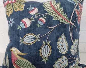 Cojín de doble cara con ribete opcional, cuadrado de 17 pulgadas hecho con tela Chanterelle de Iliv