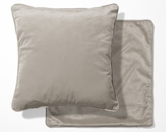 Dove Velvet Double Sided Cushion with optional piping, Pillow Cover, Grey Cushion, Velvet Cushion, 17 inch square