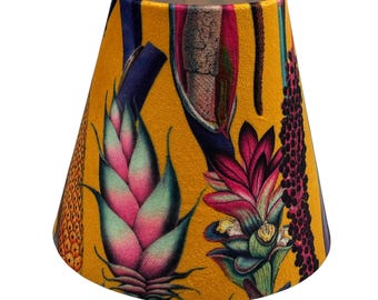 Botanical Velvet Candle Clip Lampshade, Chandelier Lampshades, Clip On Lampshade