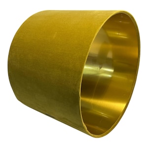 Mustard Gold Velvet Lampshade with Brushed Gold Lining, Handmade Lampshades, Table Lampshades, Handmade Lamp Shade