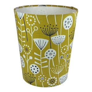 Waste Paper Bin finished with Ochre Fabric, Yellow Waste Paper Bin