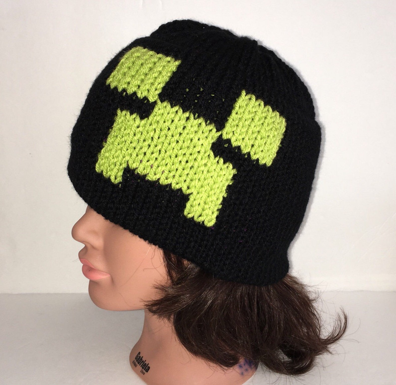 Reversible Minecraft Beanie 2 in one Enderman Beanie Etsy