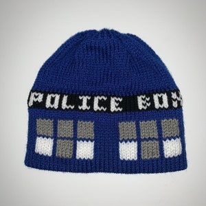 Doctor Who Tardis Inspired Beanie with Pom - Made to Order