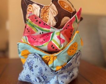 Handmade Bowl Cozy: Reversible 100% Cotton Microwave Safe