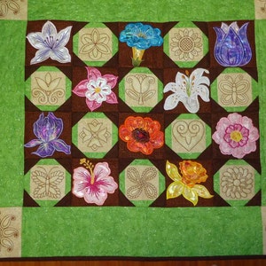 Confetti Flowers Quilted Wall Hanging