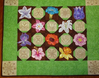 Confetti Flowers Quilted Wall Hanging