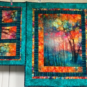 Mystic Tree Wall Hanging and Table Runner Quilt Set