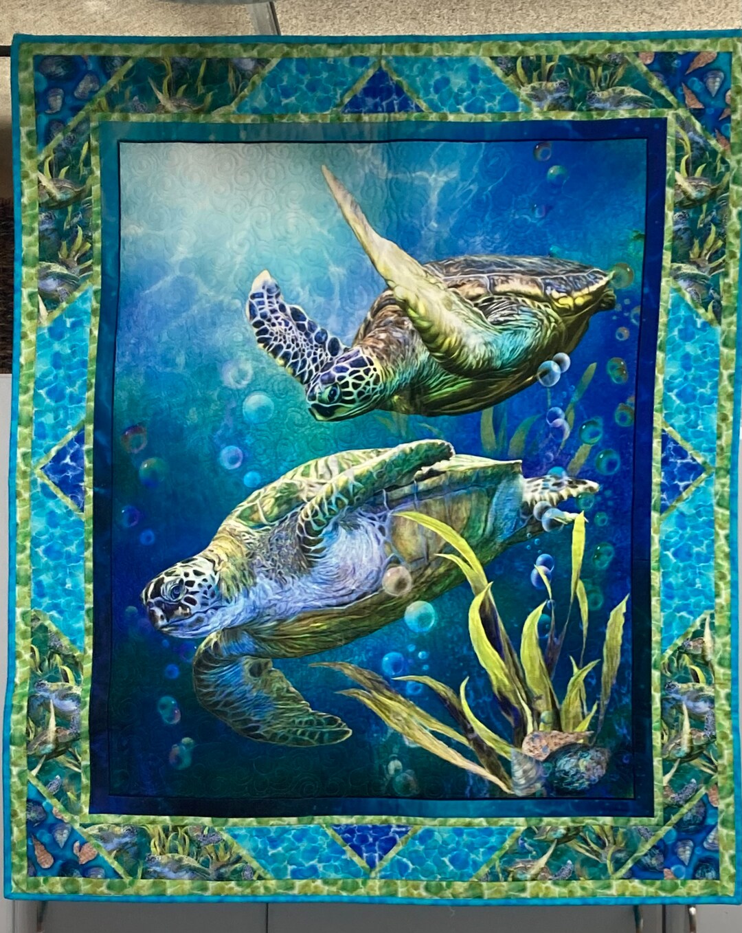 Sea Turtle Wall Hanging or Lap Quilt Etsy