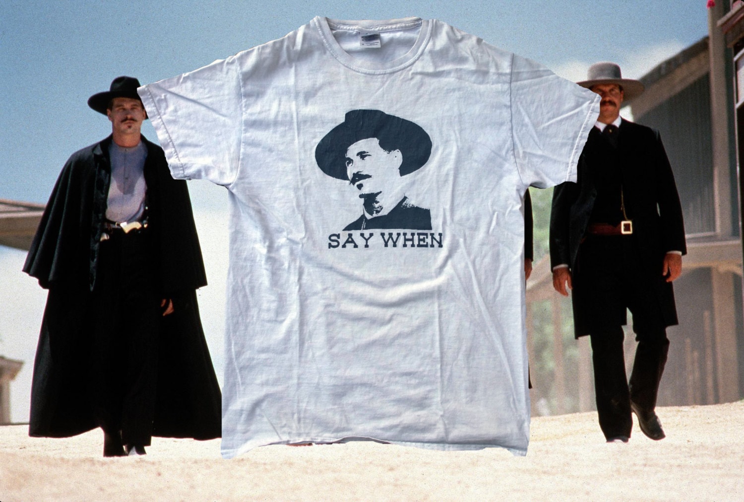 Doc Holliday 'Say When' T-shirt: Tombstone Inspired, Screen Printed