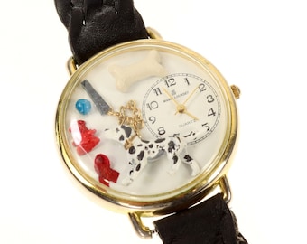 Reloj de pulsera para mujer Marie Lourdes con diseño de perro dálmata en 3D  y diorama