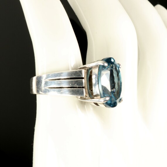SETA Statement Ring Sterling Silver Oval Imitatio… - image 4