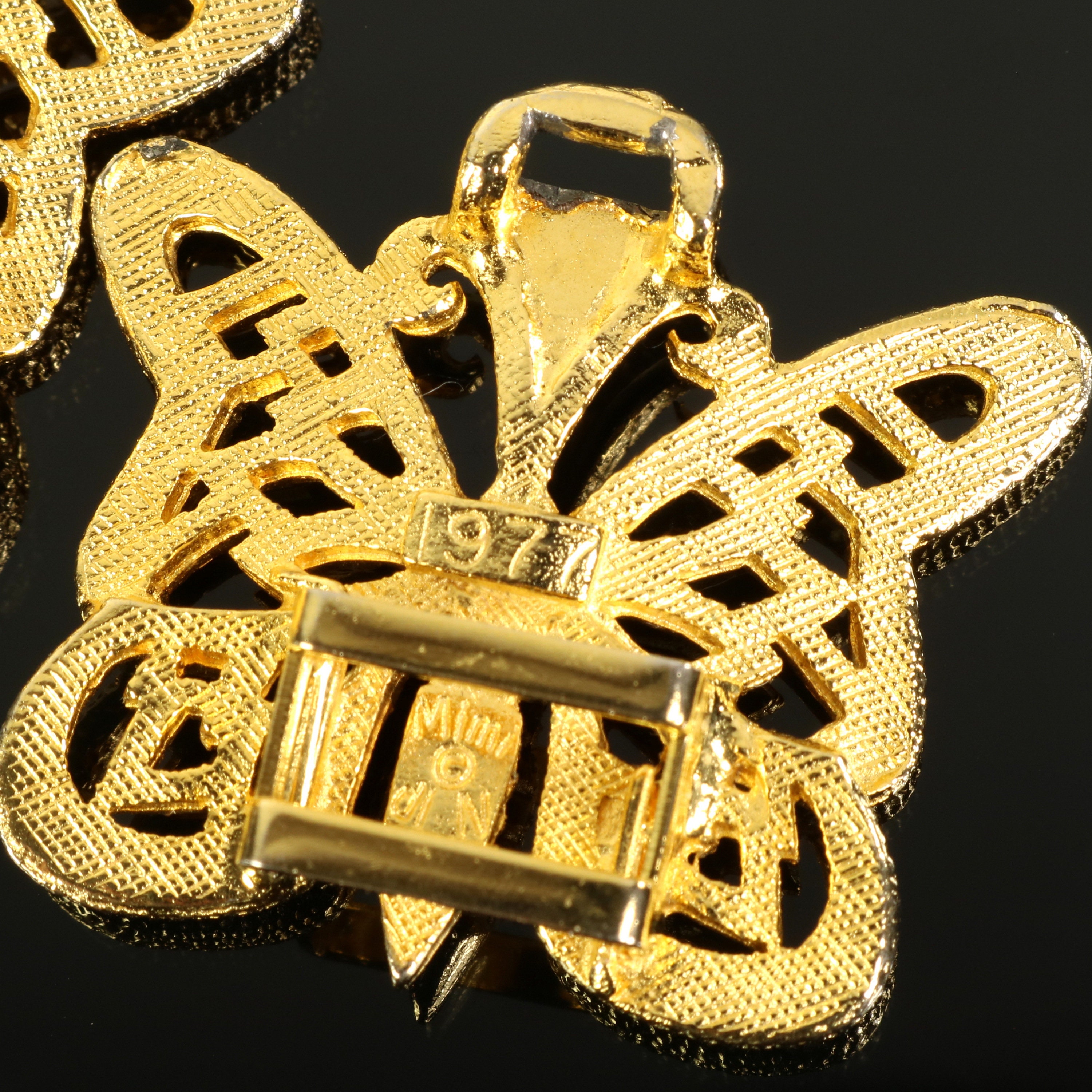 Mimi Di N Butterfly Belt Buckle Signed Gold Tone Fits Half  display picture 1