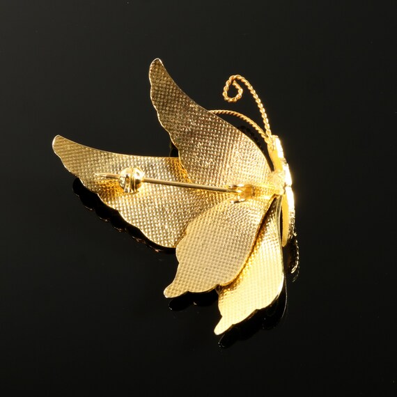 Butterfly Brooch Cloisonne Style Enamel Dimension… - image 8
