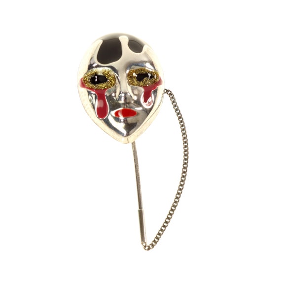 Pierrot Stick Pin Mime Harlequin Clown Face Mask … - image 2