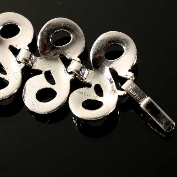 Crown Trifari Bracelet Wide Silver Tone Curlicue … - image 10