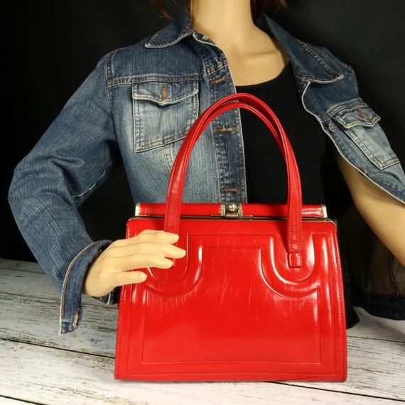 Red Kelly Bag 1950s Julius Resnick JR Florida Purs