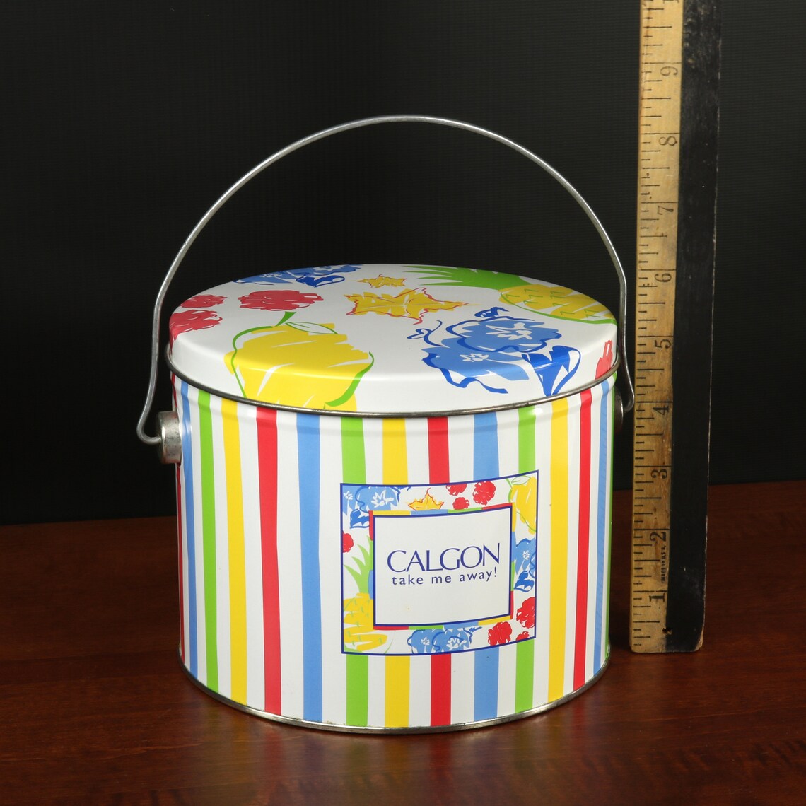 Collectible Tin Calgon Take Me Away Slogan Lidded Bucket Etsy