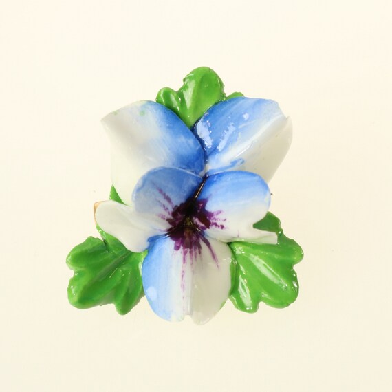 Pansy Porcelain Brooch Flower Pin, Royal Adderley England