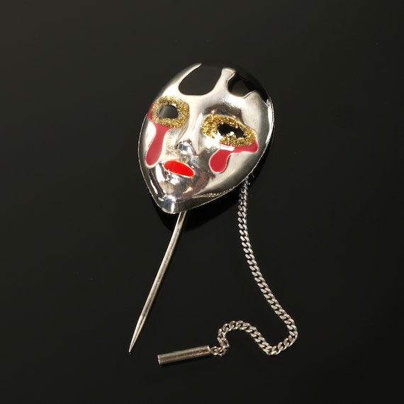 Pierrot Stick Pin Mime Harlequin Clown Face Mask … - image 1
