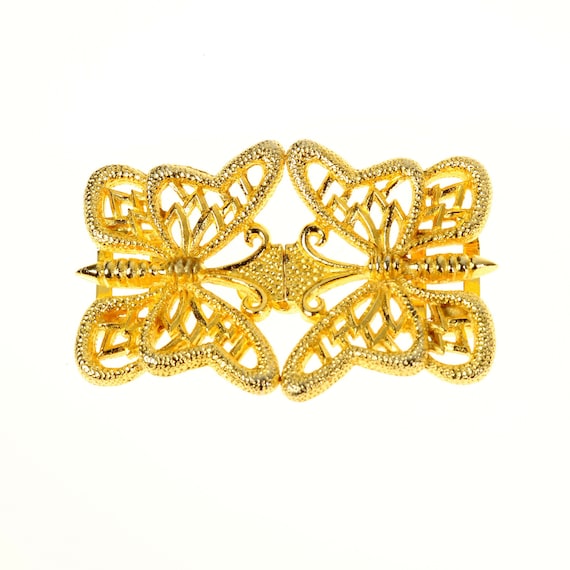Mimi Di N Butterfly Belt Buckle Signed Gold Tone Fits Half  display picture 3