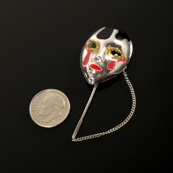 Pierrot Stick Pin Mime Harlequin Clown Face Mask … - image 8