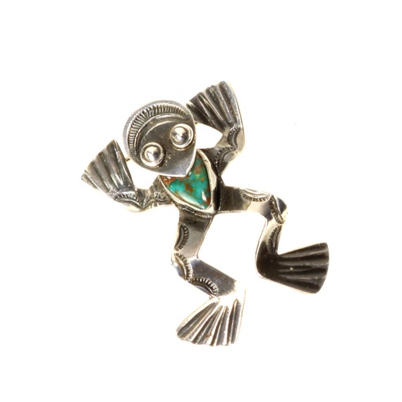 Navajo Frog Brooch Native American Pin Unmarked St
