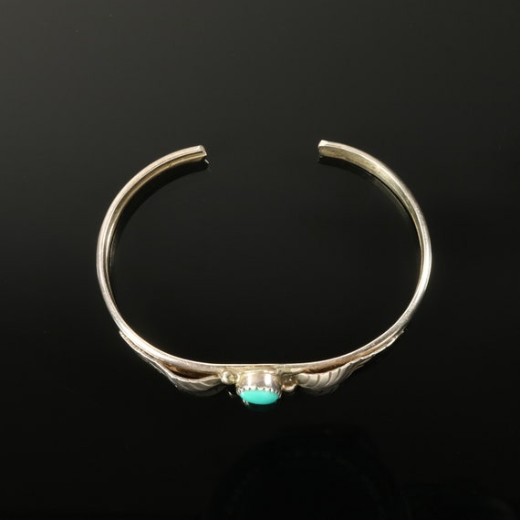 Southwestern Turquoise Bracelet Silver Cuff Blue … - image 6