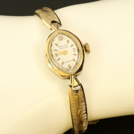 Reloj Gruen Precision Reloj de pulsera mecanico para mujer chapado en oro laminado de 10 quilates fabricado en Suiza Etsy Mexico