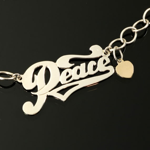 Peace Word Necklace Sterling Silver P-E-A-C-E Let… - image 9