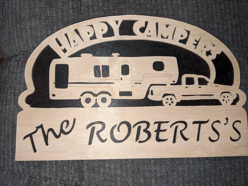 Scroll Saw Wooden 5th Wheel Happy Camper RV Sign Etsy Australia