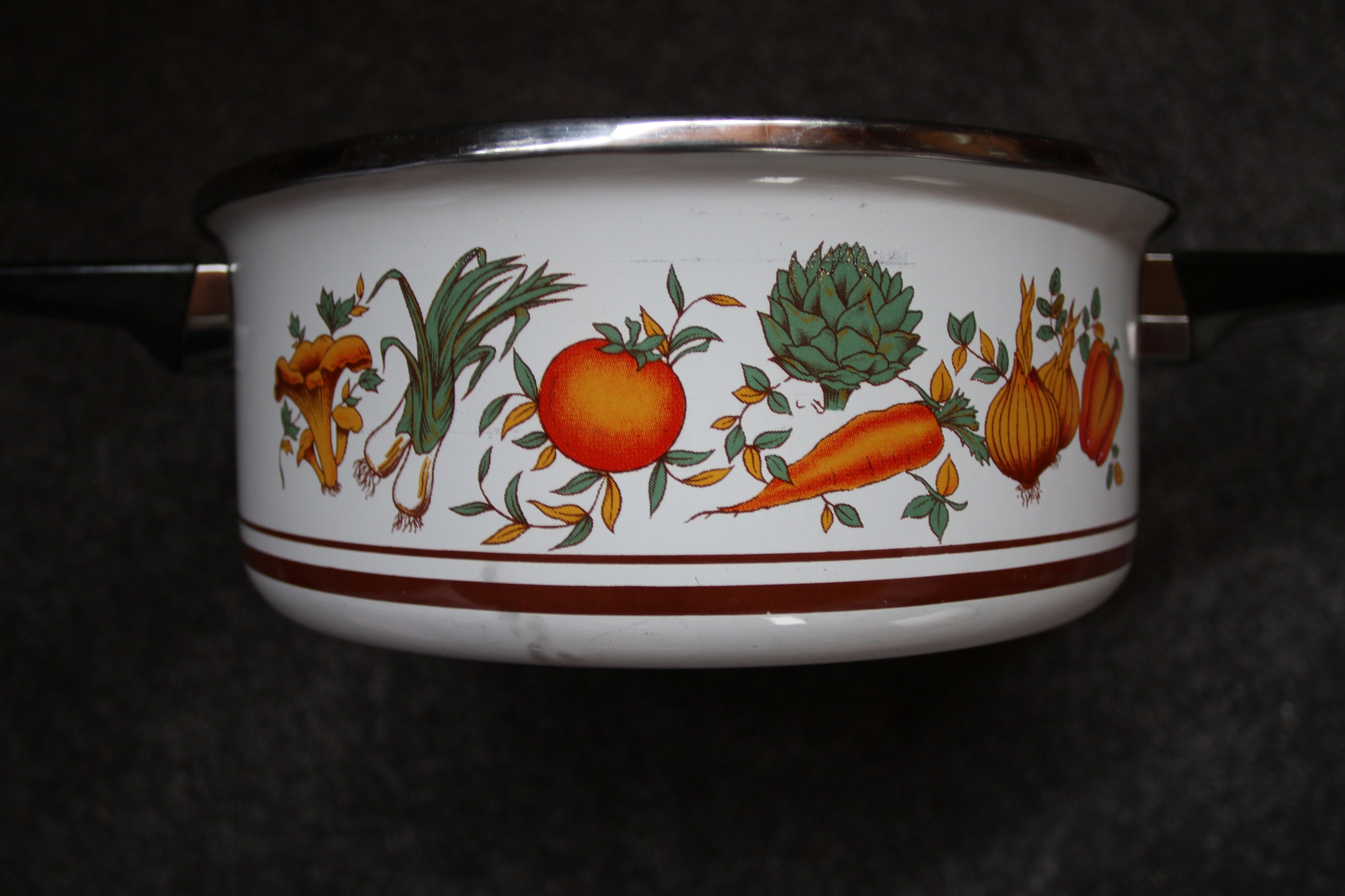 Enamel Casserole Dish With Lid. Retro Vegetable Casserole Dish Etsy
