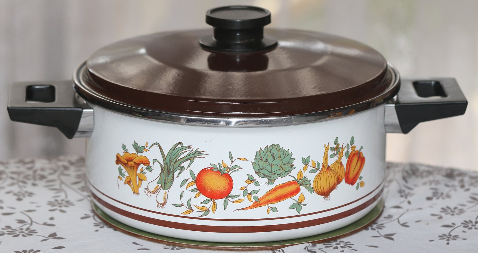 Enamel Casserole Dish With Lid. Retro Vegetable Casserole Dish Etsy