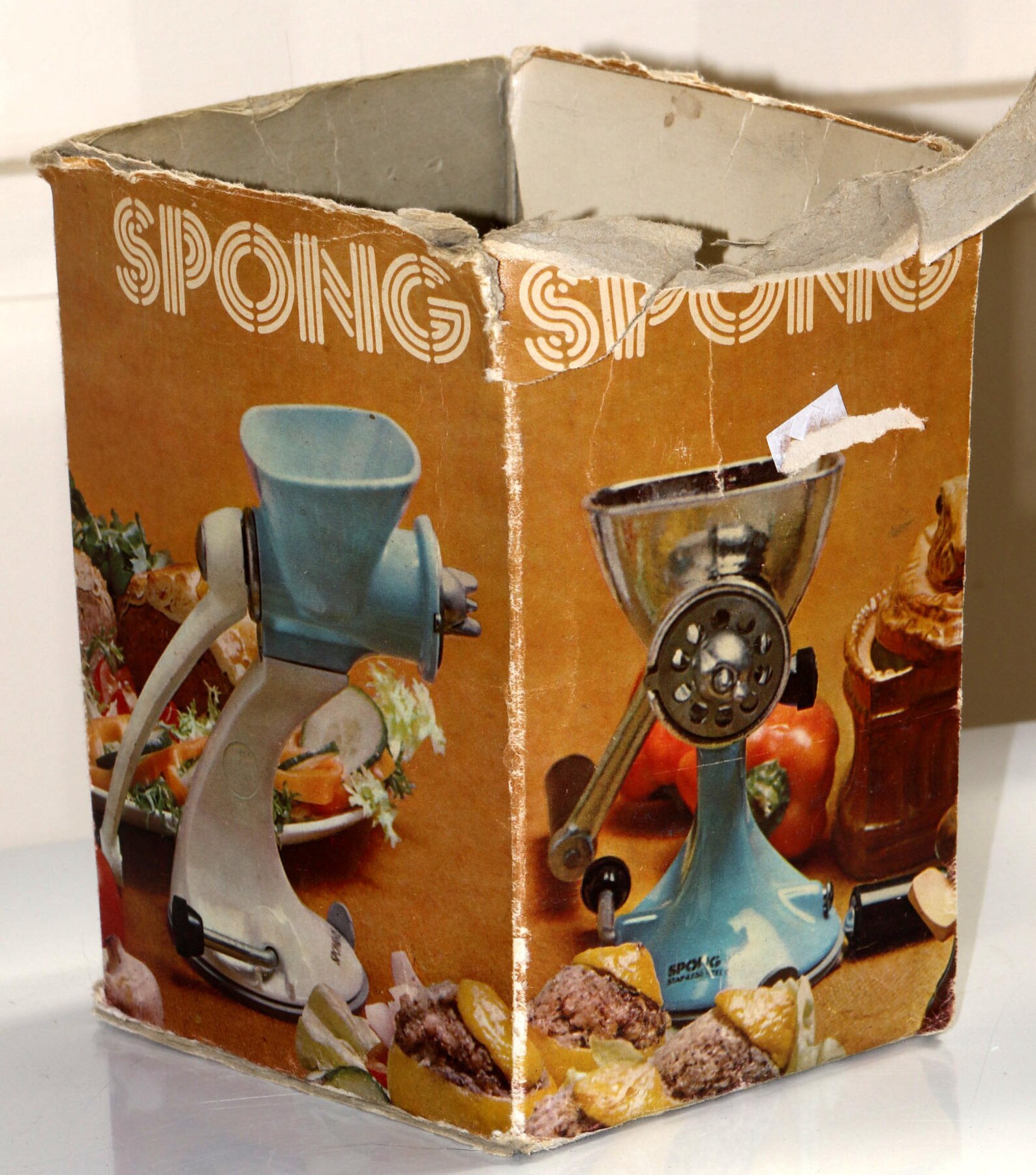 Vintage Spong 705 metal meat mincer in original box Etsy