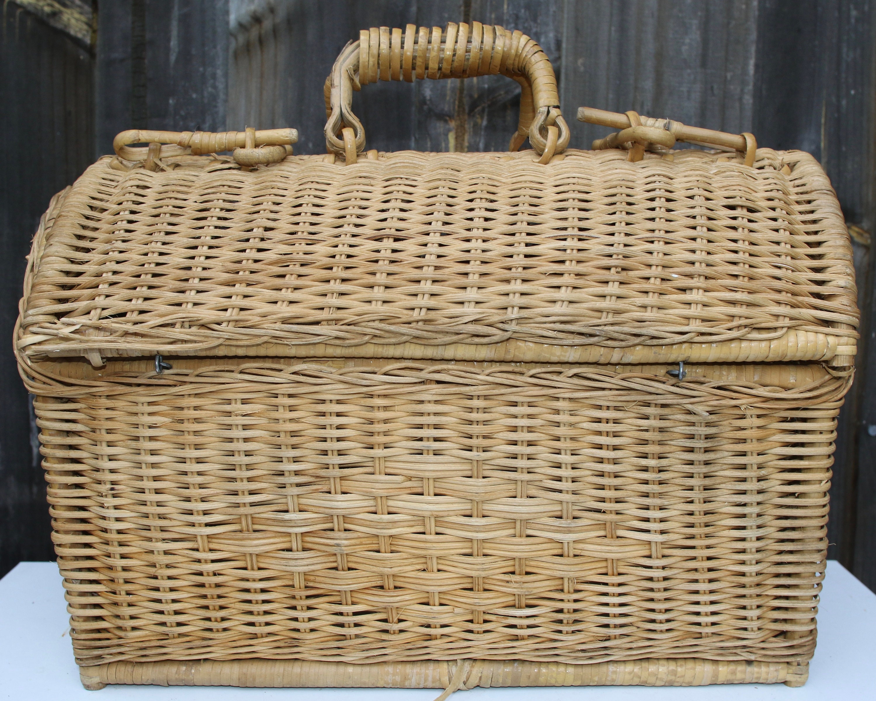 Cane Picnic Basket Wicker Basket Cane Basket Wicker Etsy Australia