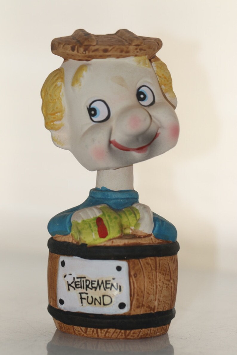 Bobbing Head Money Box Novelty Retirement Fund Bank Etsy