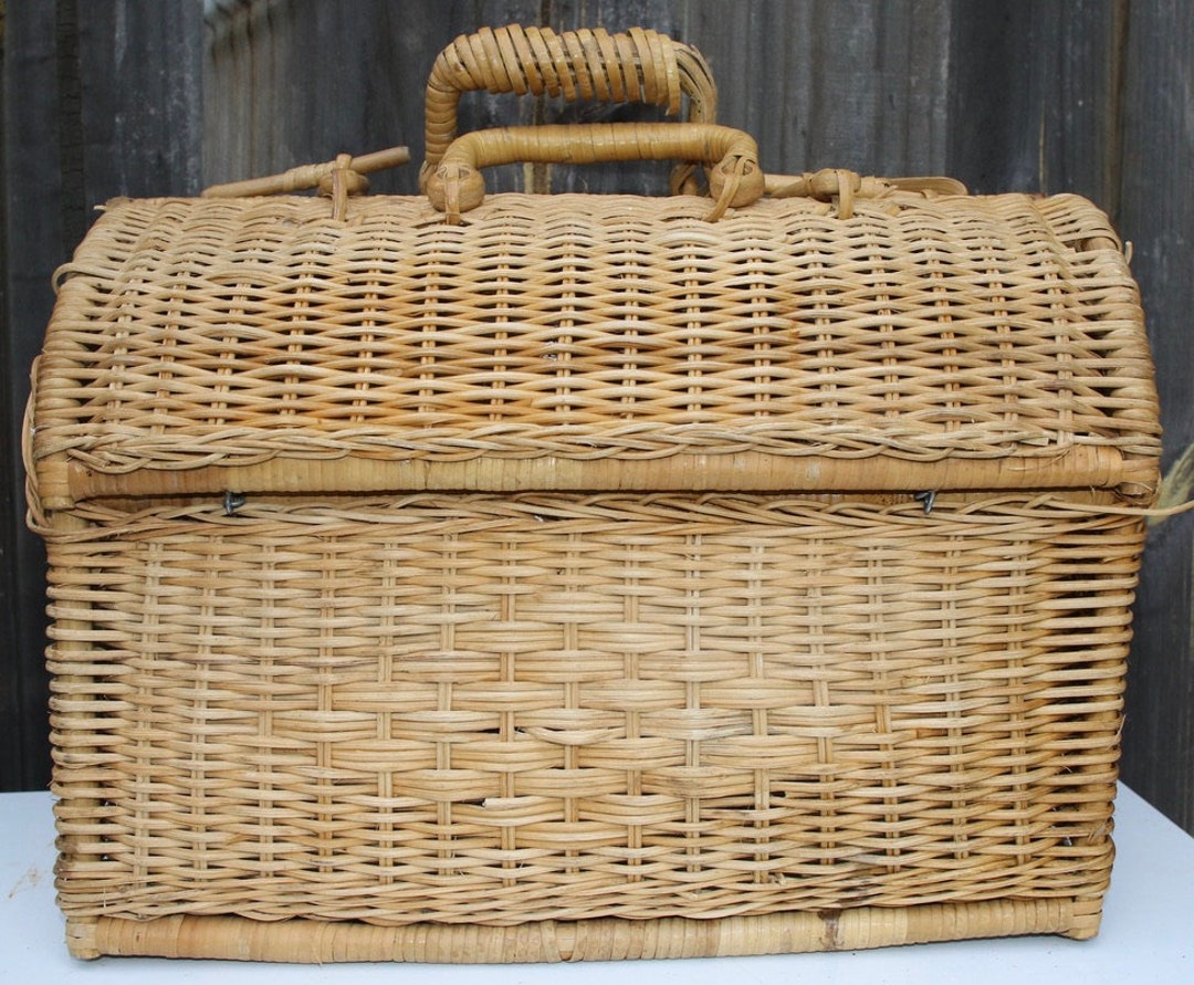Cane Picnic Basket Wicker Basket Cane Basket Wicker Etsy Australia